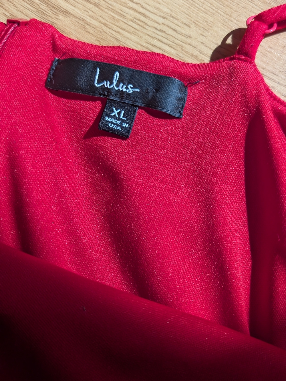 Lulu's Red Spaghetti-Strap Ruffle-Hem Mini Dress - Picture 3 of 4